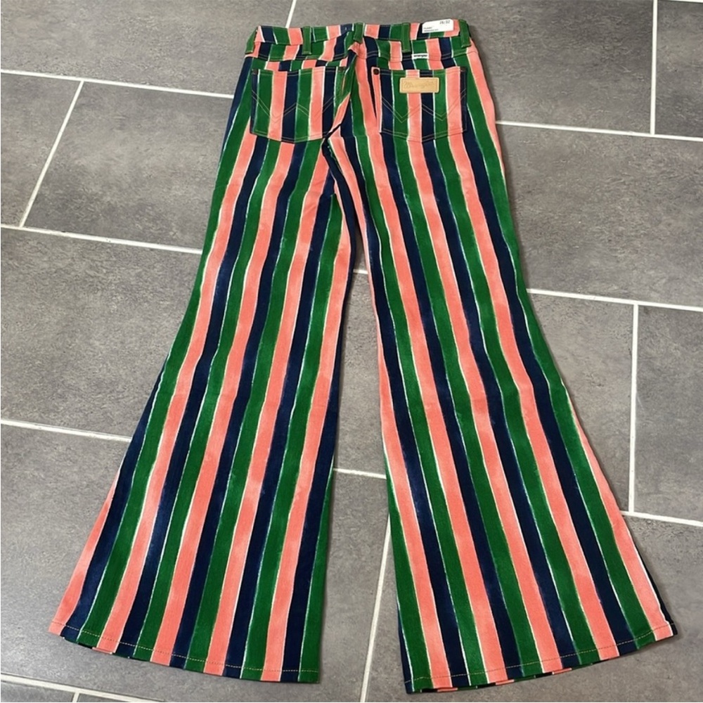 Wrangler Stripe Wanderer 622 Mid-Rise Flare Jeans Size 26X32 - Picture 5 of 13